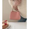 Handbag Solid Color Korean Version Ins Niche Design Bucket Bag Soft Leather Candy Color Crossbody Vegetable Basket Bag for Women