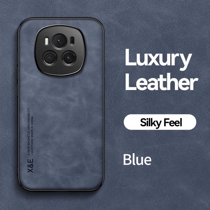 For Honor Magic6 Pro Case Leather Magnetic Car Holder Phone Case For Honor Magic 6 Pro 6Pro Bumper Shockproof Soft Back Cover