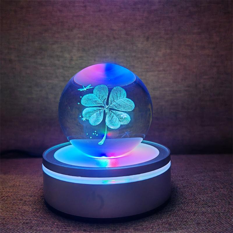 Хрустальный шар, ночные огни, светящаяся планета, галактика, астронавт, 3D RGB, лунная настольная лампа, атмосферная лампа, настольные украшения, подарки для детей