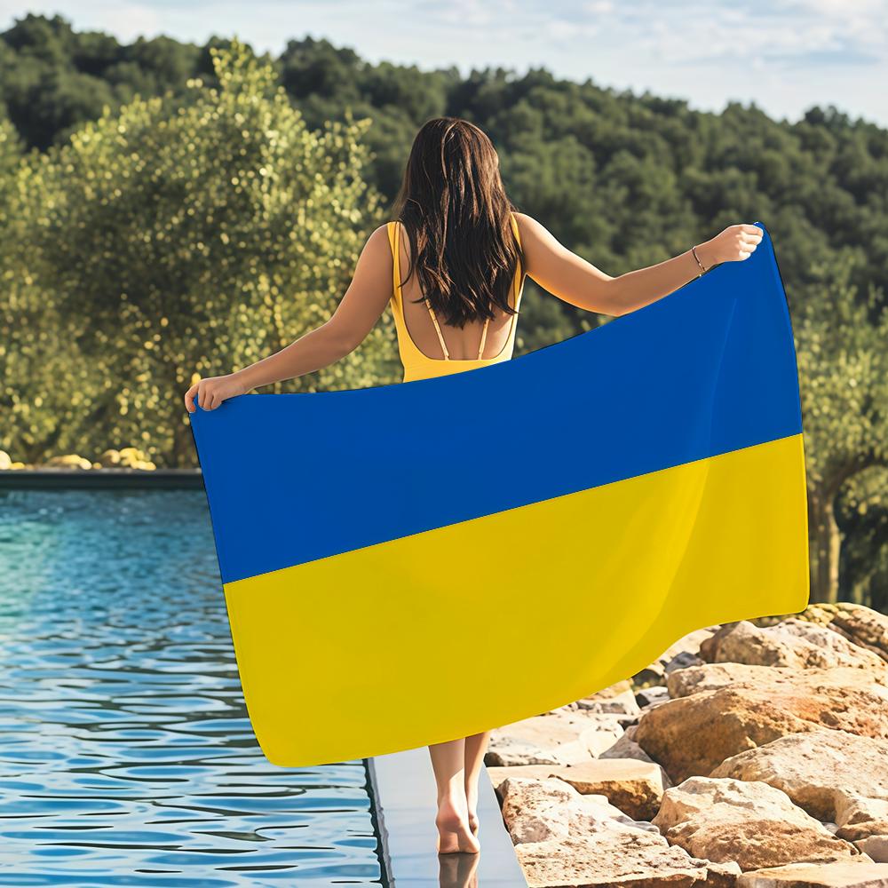 Нация Украина Полотенце Пляжные полотенца Йога Тренажерный зал Легкое Портативное Для плавания Душа Путешествия Спортивные аксессуары Песозащитное