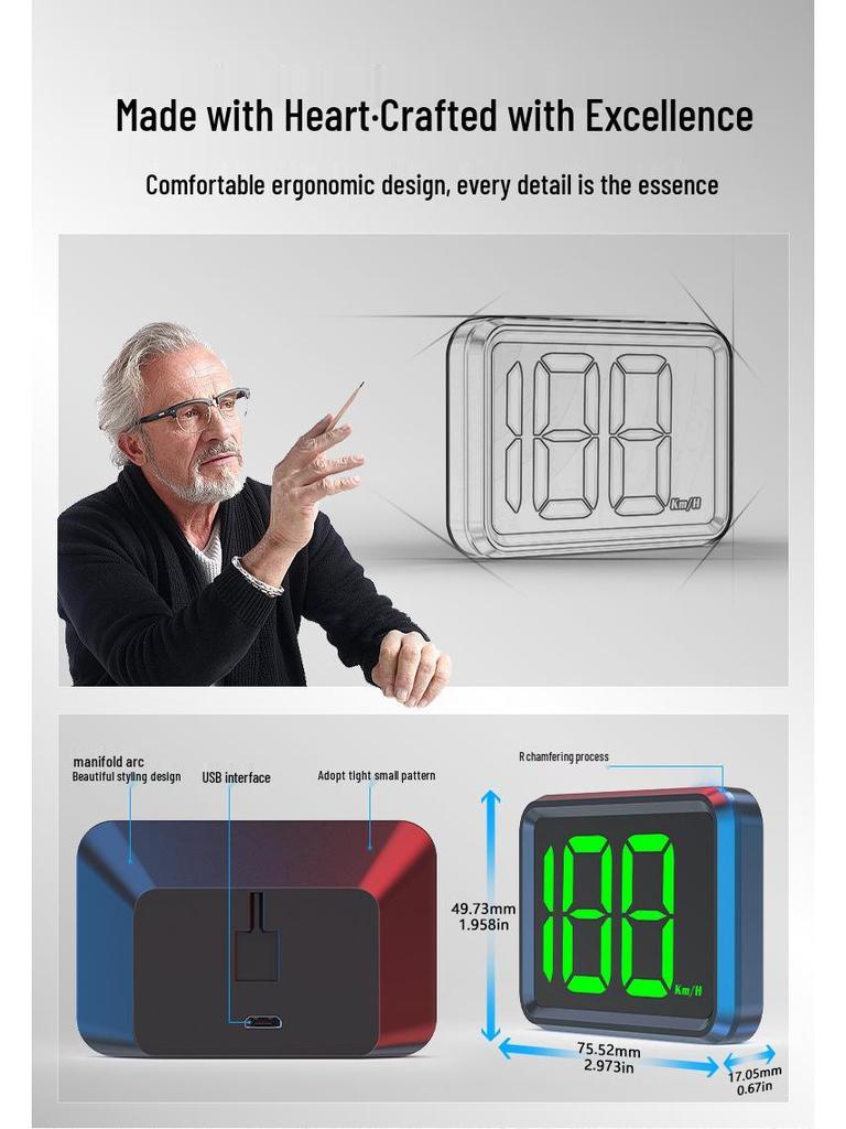 Умный многофункциональный HUD-спидометр для автомобиля с дисплеем высокой четкости Beidou GPS