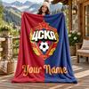 CSKA Moscow Custom Name Flannel Blanket Personalized Soft Warm Plush Throw Blanket Customized Gift for Family Friends