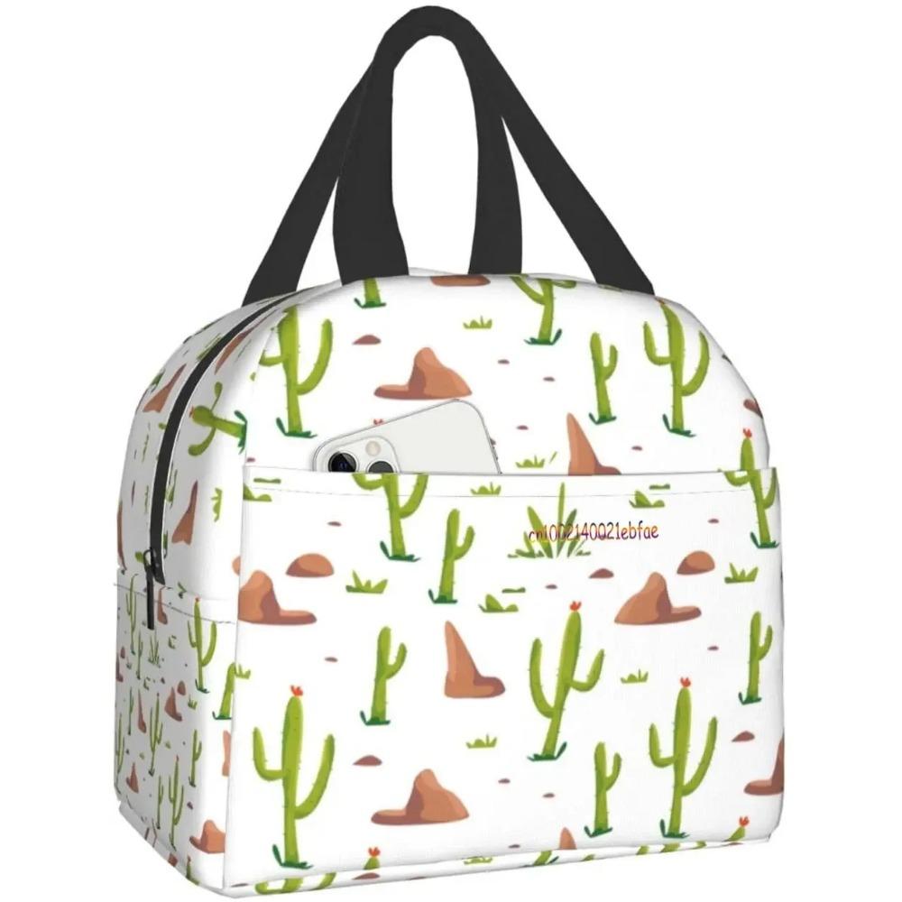 Kawaii Cactus Cinco De Mayo Lunch Bag Travel Box Work Bento Cooler Многоразовая сумка для пикника Изолированные контейнеры для покупок