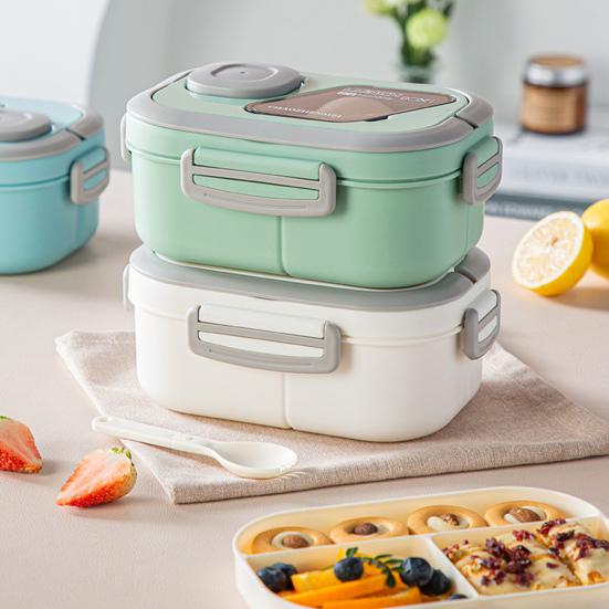 Коробка для обеда Двухслойная коробка для бенто Легко носить с собой Герметичный контейнер для обеда с коробкой для соуса для офисной школы