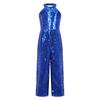 Children Sequin Jazz Ballet Dance Performance Costume Prom Party Playsuit Wide Leg Pants Fancy Dress-up Bodysuit