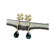 Серьги-подвески Osc Retro Gold с изогнутым крючком, в виде четырехлистного клевера и зеленого бриллианта-капли для женщин