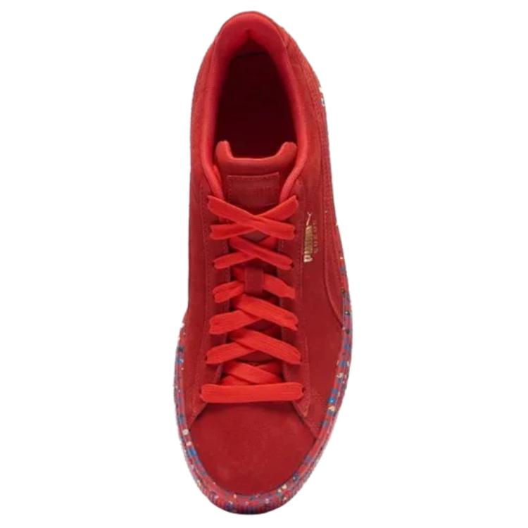 Puma Замшевые триплексные моно красные брызги краски мужские кроссовки High-Risk-красные Team-Gold 386852-02