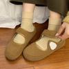 Туфли на плоской подошве из меха и замши, теплые женские кроссовки, новые плюшевые туфли Marie Janes 2025 года, повседневная обувь, модная зимняя обувь для путешествий, уютная обувь Zapatos Mujer