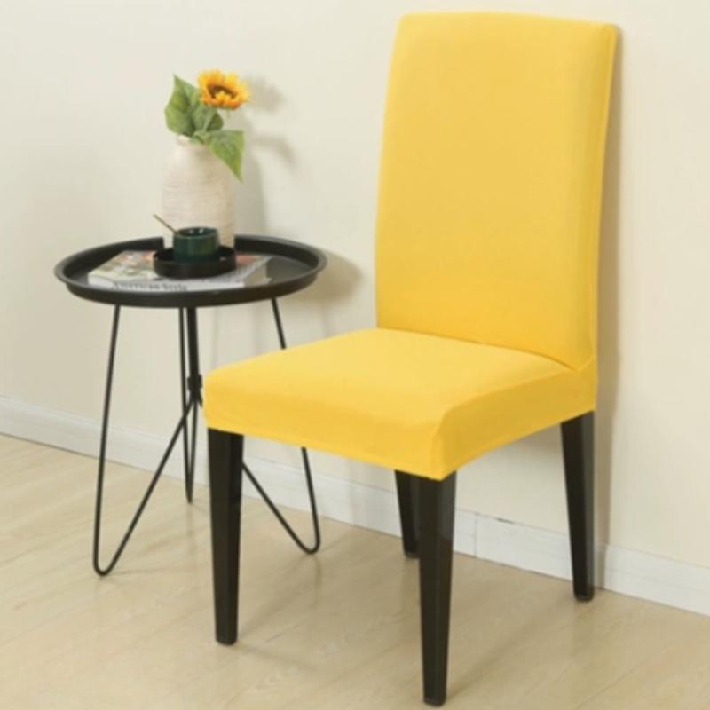 1Pcs Solid Color Chair Cover Elastic Seat Cover For Kitchen Dining Room Wedding Banquet Home Stretch Chair Covers