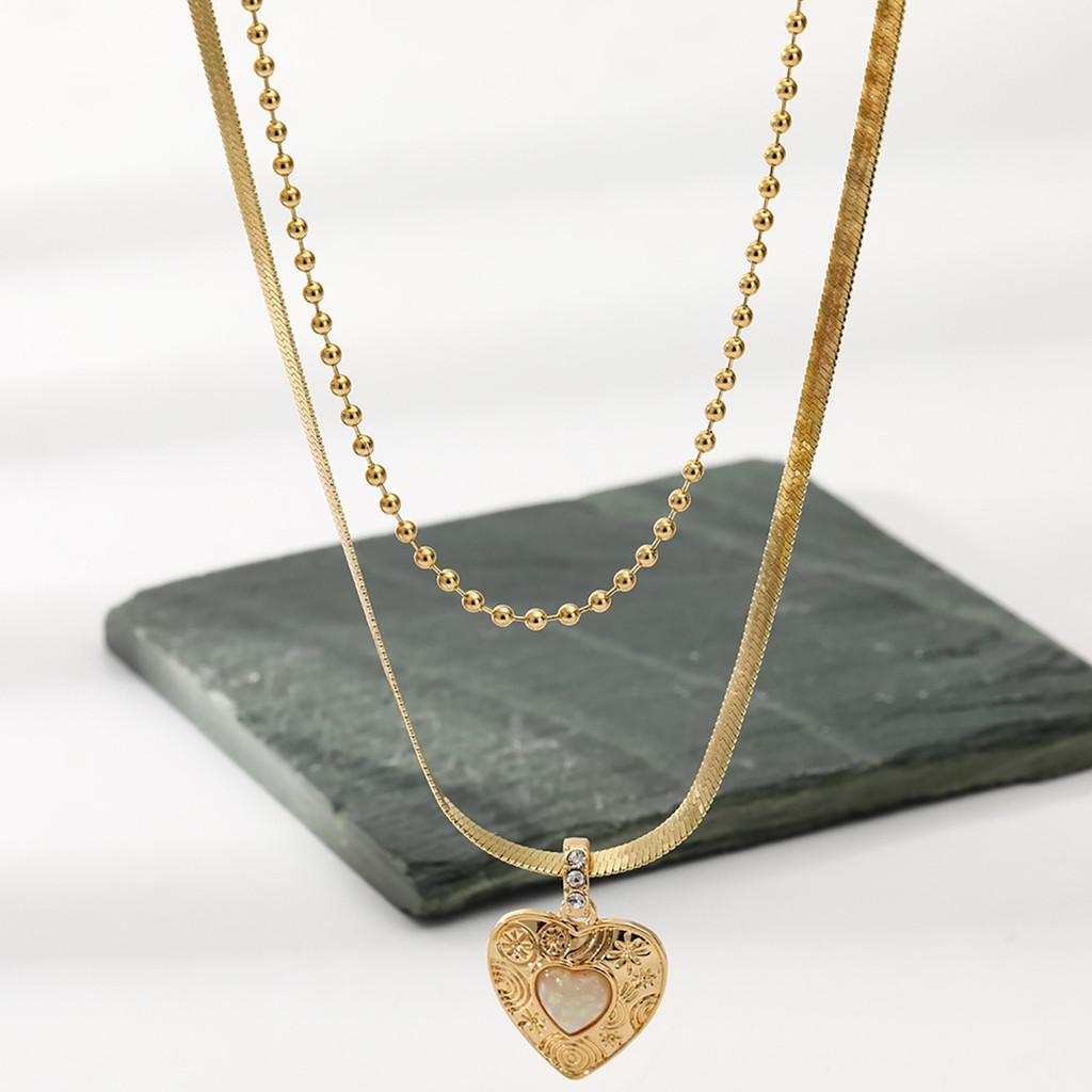 Trendy Multi-layer Heart Shaped Necklace For Women Elegant Fashion Jewelry Accessory