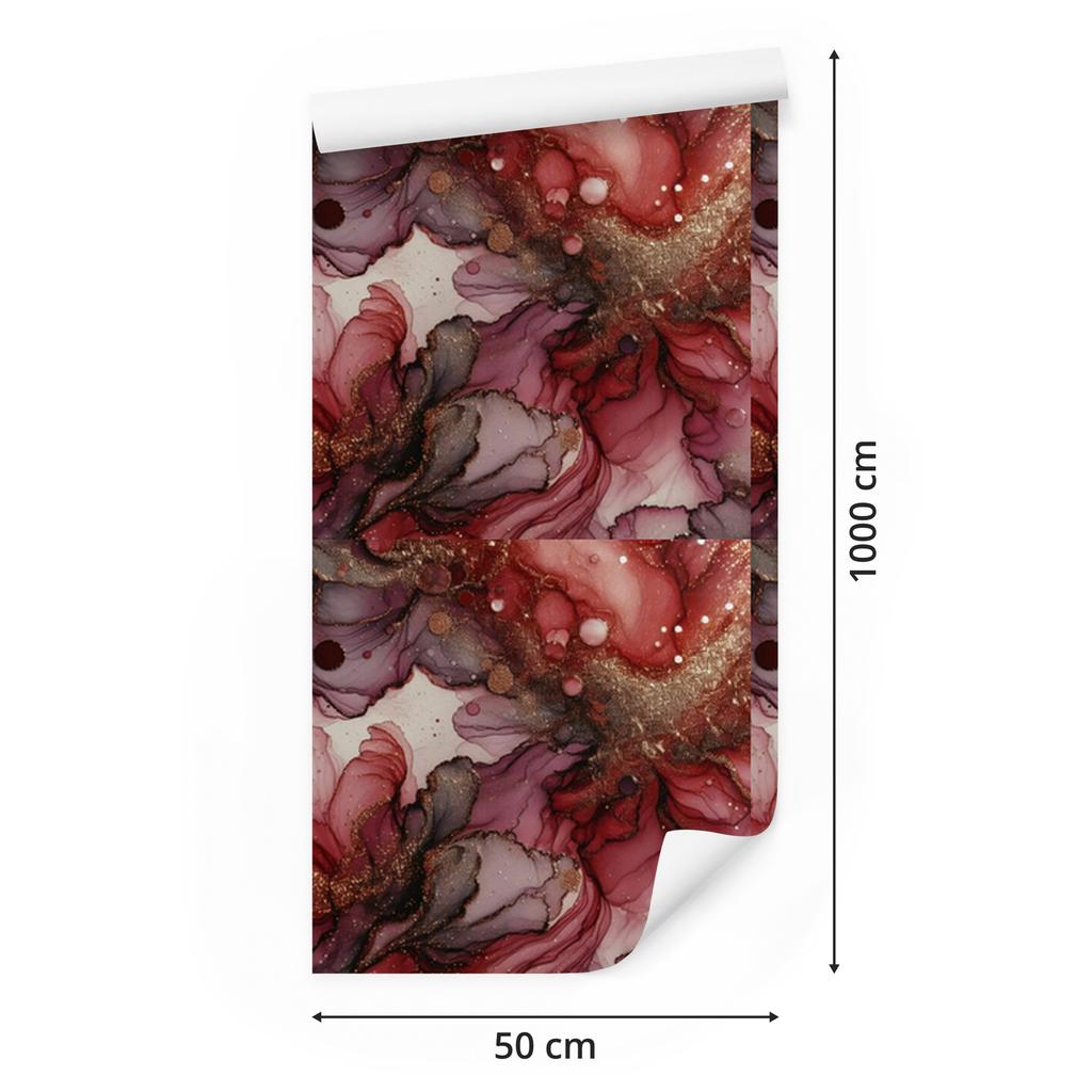 Ink Red and Burgundy Wallpaper for Living Room and Bedroom 50x1000