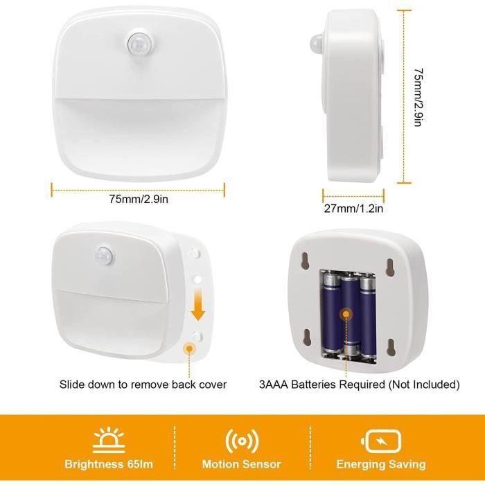 Внутренний светильник с датчиком движения - Автоматический светодиодный ночник - Белый