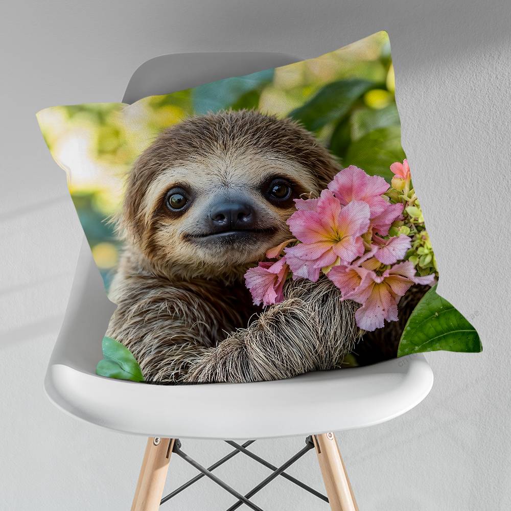 Sloth Cute Animal pillow over living room sofa cushion cover home decoration bedroom room bed pillow cover