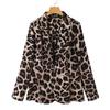 Womens Casual Long Sleeve Leopard Print Cardigan Thin Outwear