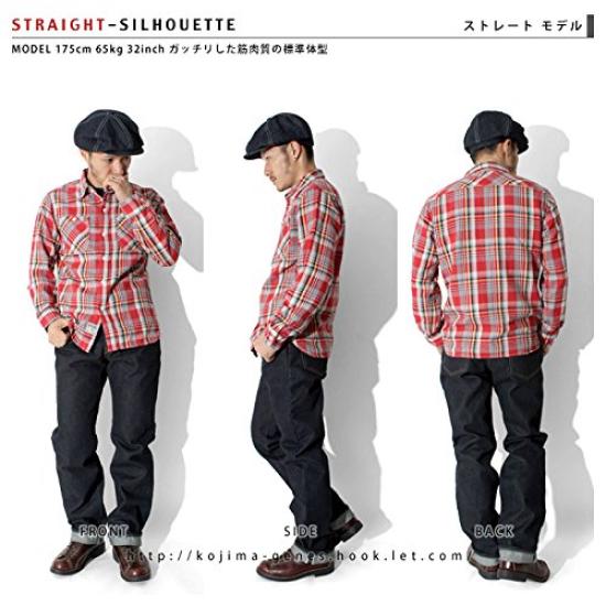 KOJIMA GENES 23 унции Селвидж Тяжелый Прямой Деним Размер 34 Низ, Мужской,