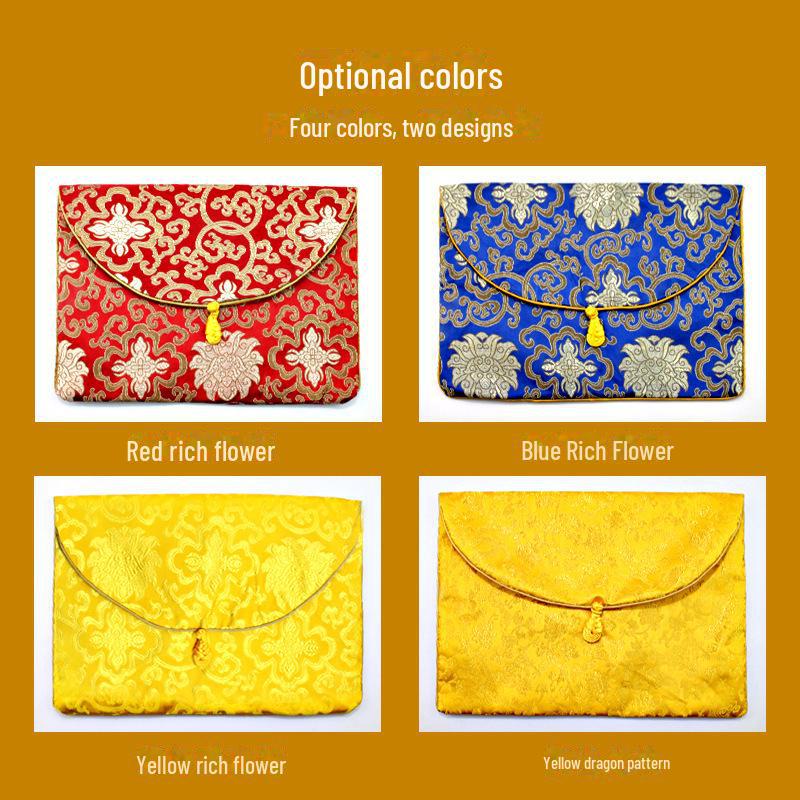 High-Grade Buddhist Scripture Storage Cloth Bag, 24x34cm