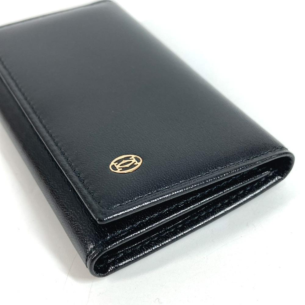 CARTIER Pasha logo 6-Ring 6P Key Key Case Leather Black