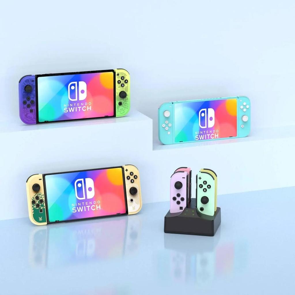 Зарядная станция Joy-Con для Nintendo Switch/Switch 2, Зарядное устройство для контроллеров Joy-Con 4-в-1 Станция для зарядки контроллеров Nintendo Switch