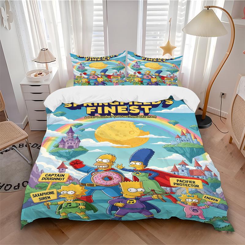 3Pcs Simpsons Heroes Bedding Sets For All Sizes New 3D Printed Bed Cover Comforter Duvet Cover Pillowcase Bedroom Decoration