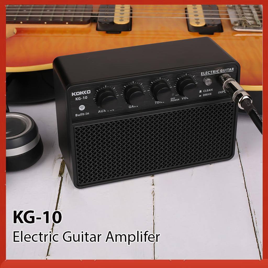 Mini Portable Guitar Practice Speaker KOKKO 10W Small Electric Guitar Amp for Daily Practice Street Performances Rechargeable