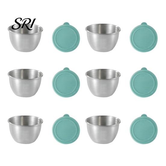 Travel Condiment Container Salad Dressing 1.6oz Leakproof Airtight Dip with Lids Reusable Lunch Box Sauce Holder Stainless Steel Cups for Boxes