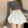Мини-юбка, милая, сексуальная, балетная, эластичная, с высокой талией, бальное платье, с рюшами, лоскутная юбка Лолиты, короткая корейская милая женская одежда Y2K