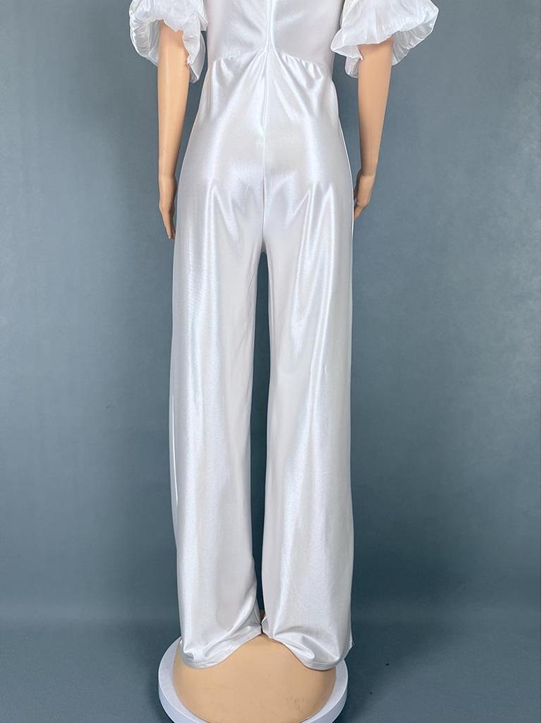 Женский комбинезон с одним плечом и многослойным рукавом, вечернее платье 5813