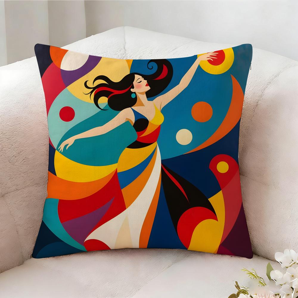 Illustration Of Diagonal Square Art Pillow Case Pillowcase Doublesided Printed Sofa Cushion Bedroom Headboard Pillow