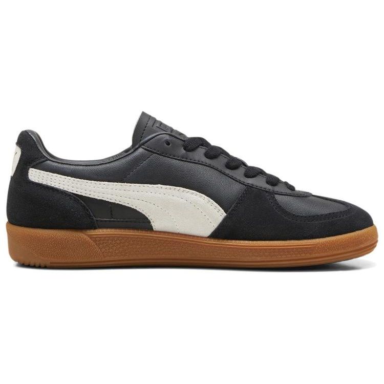 Puma Кожаные унисекс кроссовки Puma Palermo Черный Серо-пепельный Резиновая подошва Низкие Повседневные 396464-03