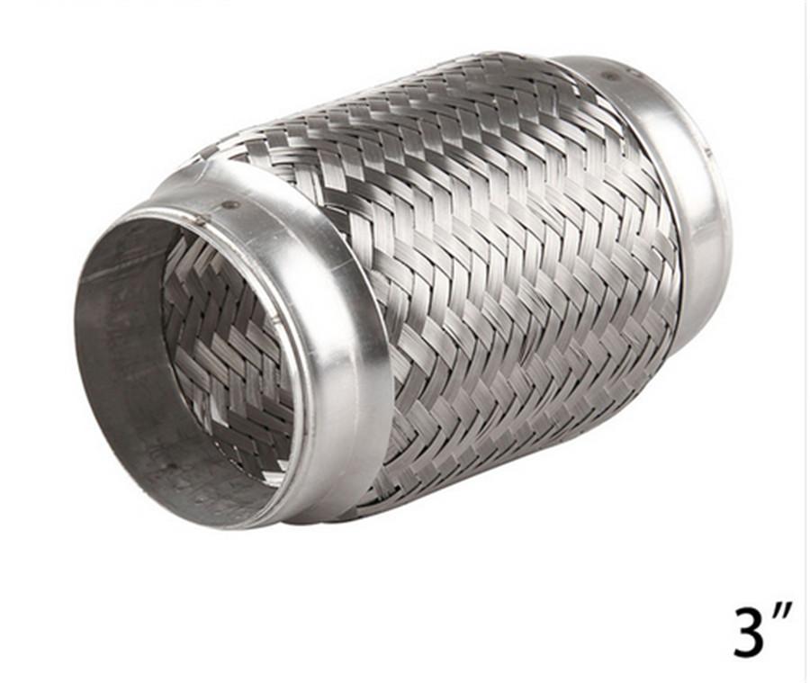 Exhaust Flex Pipe Stainless Steel Double Braid 3" Inlet X 6" Long
