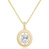 WUIHA 925 Sterling Silver 2 CT Round Cut D Color Real GRA Moissanite Diamonds Pendant Necklace Wedding Engagement Fine Jewelry