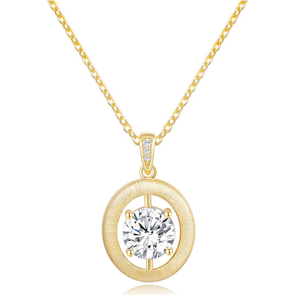 WUIHA 925 Sterling Silver 2 CT Round Cut D Color Real GRA Moissanite Diamonds Pendant Necklace Wedding Engagement Fine Jewelry
