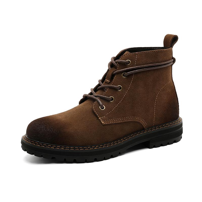 Handmade Men High Top Boots High Quality Leather Walking Shoes Outdoor Sneakers Men Lace Up Non-Slip Ankle Boots for Men