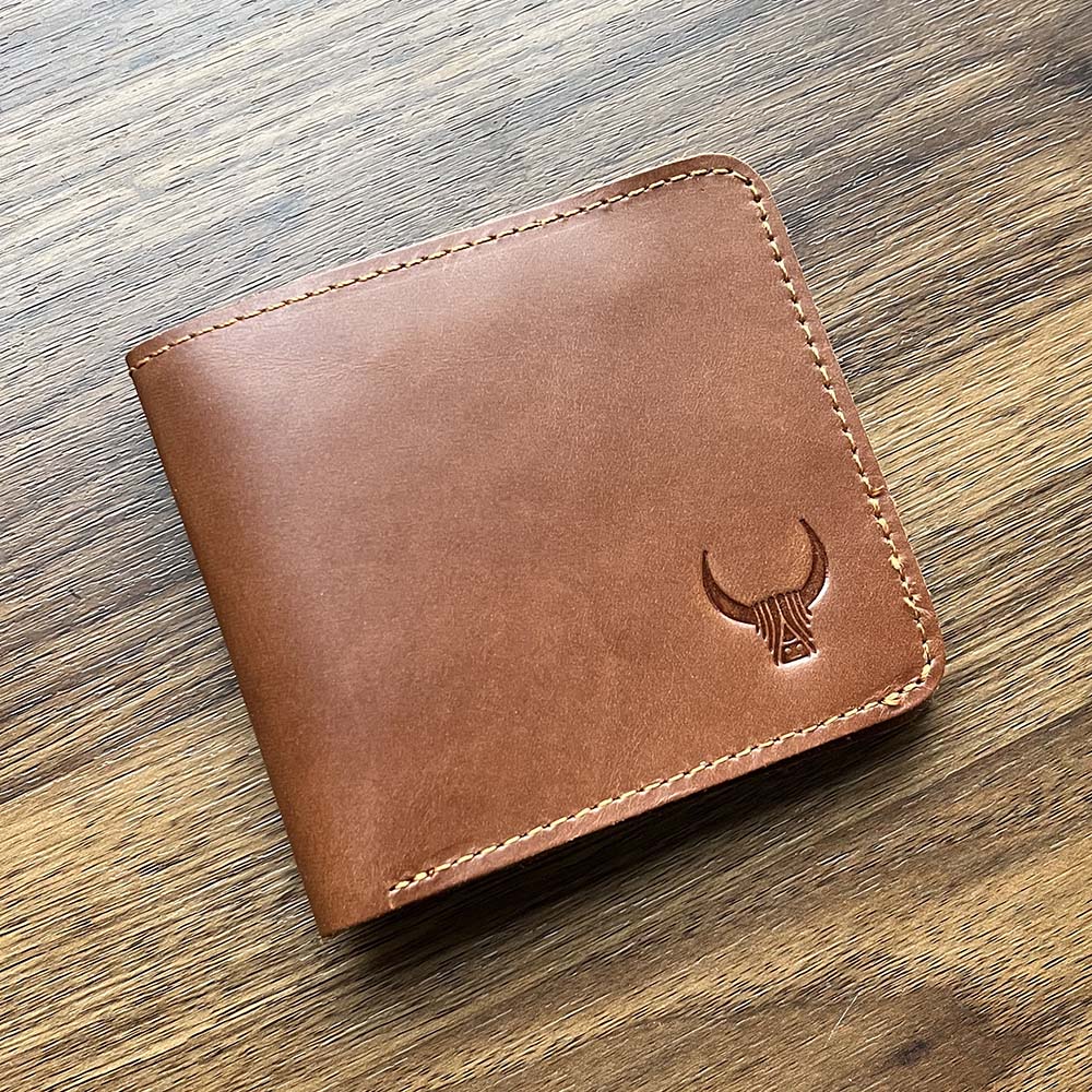 Мужской кожаный кошелек ручной работы, минималистичный дизайнерский мужской кошелек из натуральной кожи