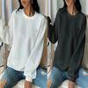 European & American Round Neck Solid Color Long-Sleeve Fashion Sweatshirt for Autumn/Winter