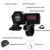 24V 12V Motorcycle USB Chargers 3.0 5V 3.6A Power Adapter With 25A Fuse Dual Ports Splitter With Voltmeter Waterproof Cover