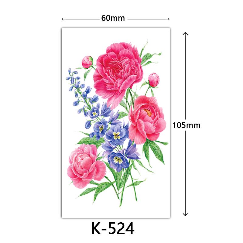 Waterproof Tattoo Stickers: English Letters, Flowers & Butterfly Sketches