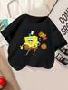 Funny SpongeBob Kids Short Sleeve T Shirt Summer Cute Cartoon Crewneck Boys Girls 3-14