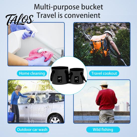 Double Handle Carry Bucket 12/20L Collapsible Water with Handles, Large Foldable Container, Container Portable Pail for Outdoor, Camping, Fishing, Car