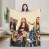 Lolas índigos Spanish Singer Bedding Throws Soft Cozy Graphic Blanket  For Home Decor Plane Travel Flannel Bedspread Bed Cover