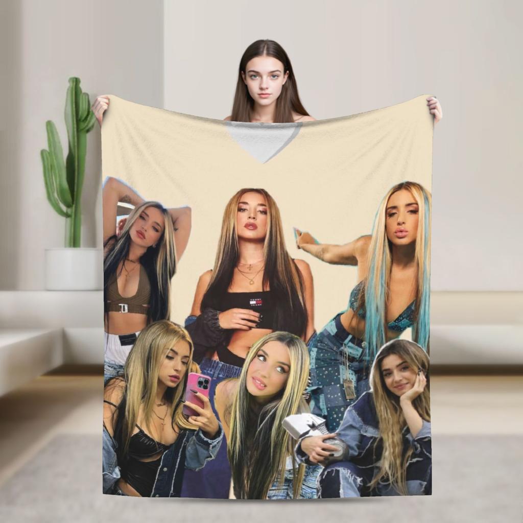 Lolas índigos Spanish Singer Bedding Throws Soft Cozy Graphic Blanket For Home Decor Plane Travel Flannel Bedspread Bed Cover