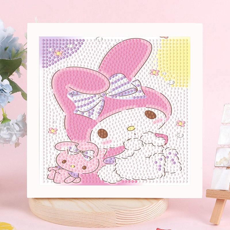 Детская алмазная мозаика Sanrio с наклейками-рамкой - Набор для самостоятельного изготовления, ручная работа, подарок