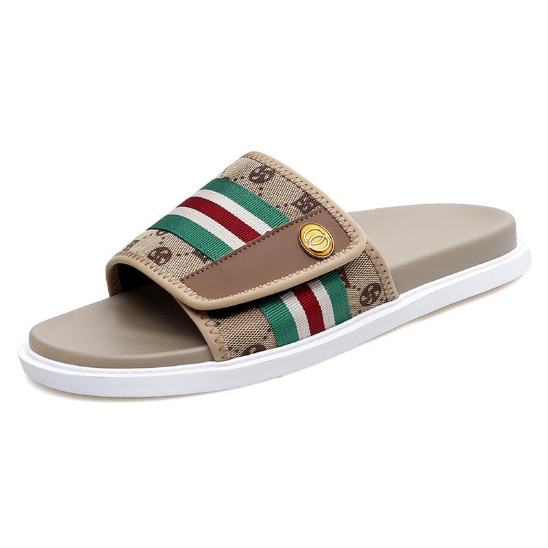 Крутые тапочки тренд корейская версия толстая подошва нескользящая пляжная обувь мужская мода личность домашняя одежда мужские тапочки