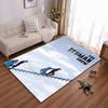 "Cloudy Stairway Scene with Man in Motion" Non-slip rug suitable for living room and bedroom sofas sofas.