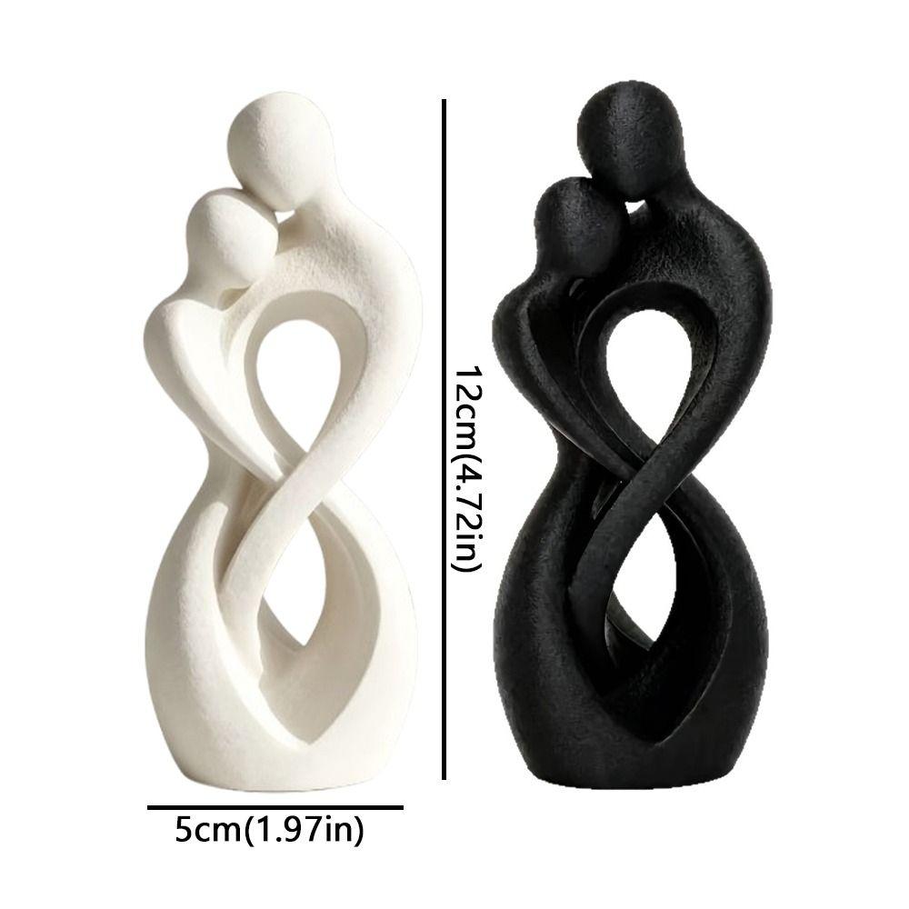 Romantic Abstract Hugging Couple Sculpture Minimalist Style Embrace Art Table Statue Wedding Gifts