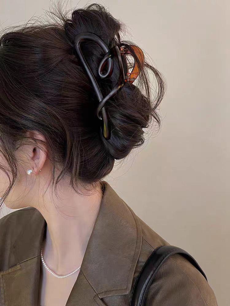 Корейская ретро большая заколка-краб для густых волос - Заколка-краб для волос высокого класса для прически пучок 2025