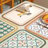 Scandinavian Countryside Placemats - Heatproof Waterproof Table Decor, Luxury Square Floral Print Coasters for Dining & Kitchen
