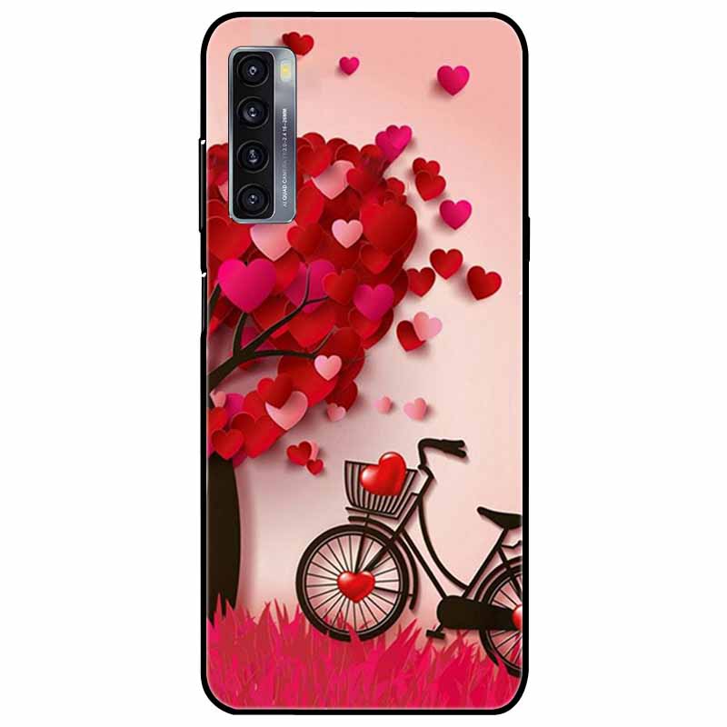 For TCL 20L Plus Case 20L+ Silicone Soft Shockproof TPU Back Cover for TCL 20S 20L Case Black Bumper Painted Funda TCL20S Capa