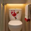 Bathroom Tile Decorations Christmas Toilet Sticker, Funny Santa Claus Seat Decal, Waterproof Creative Clings PVC Holiday Wall Decor for Home