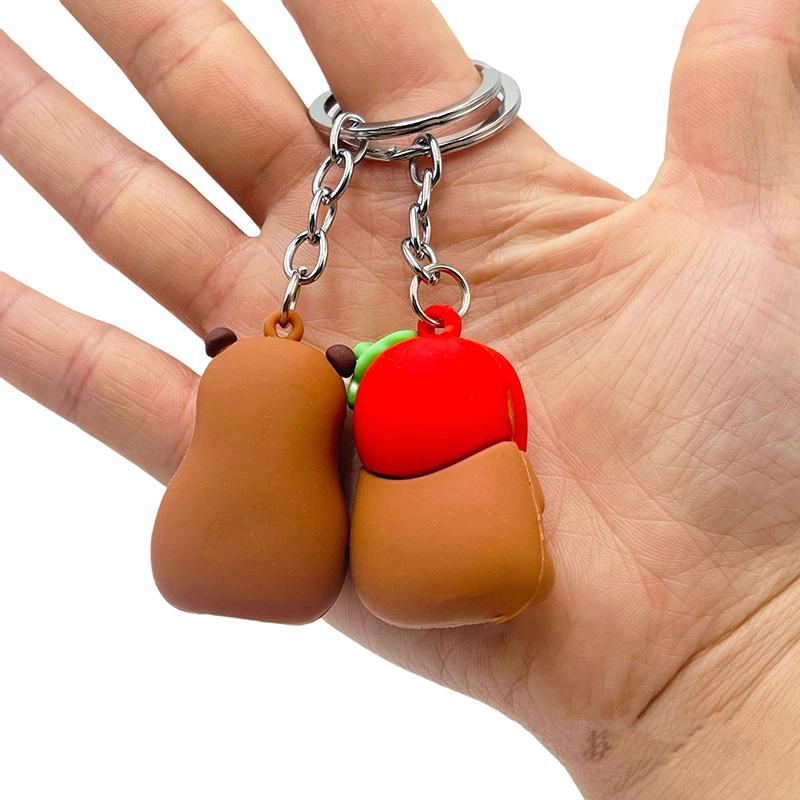 Брелок для ключей с изображением капибары, кулон для телефона, чехол для наушников, подвески, сумка, декор, аксессуары